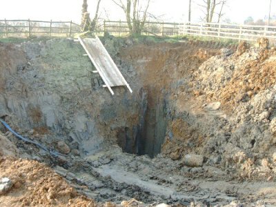 Basement construction soil investigation